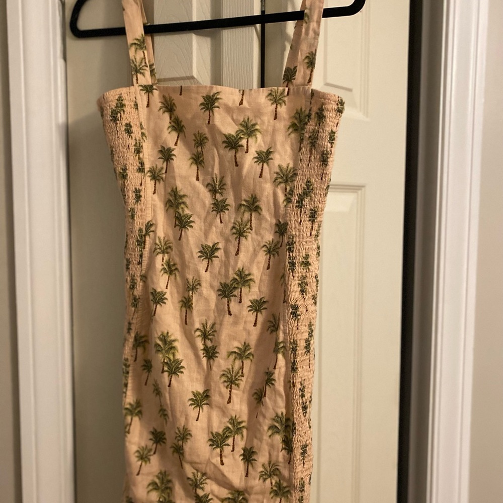 Forever 21 Beige Palm Print Dress